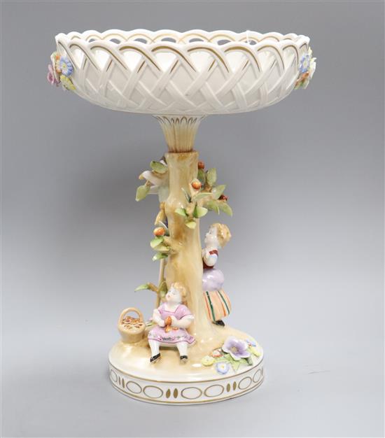 A Continental porcelain figural centrepiece height 32cm
